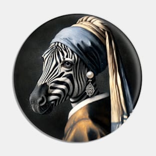 Wildlife Conservation - Pearl Earring Zebra Meme Pin