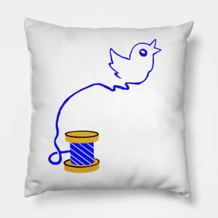 The Unraveling of the Blue Bird App Pillow