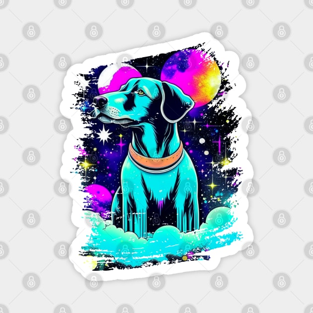 Psychedelic dog thinking of you Magnet by Craftycarlcreations