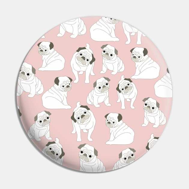 Pink Pug Pin by queensandkings