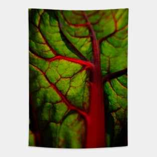 Radiant Swiss Chard Leaf Tapestry