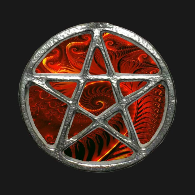 Fire Fractal Pentagram Pentacle Wicca by Atteestude