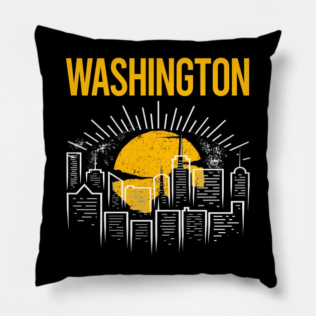 Yellow Moon Washington Pillow by flaskoverhand