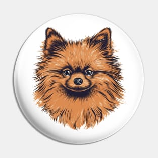 Pomeranian Illustration Pin