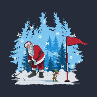 Golf Santa Putting Golfing Golfer Christmas Sports T-Shirt
