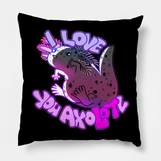 I LOVE YOU AXOLOTL thicc mud puppy t-shirt 2 Pillow by Angsty-angst