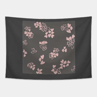 Hand-Drawn Hearts Pink Tapestry