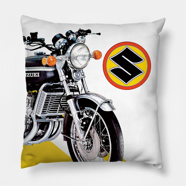 Suzuki GT-750 Le Mans Pillow by Midcenturydave