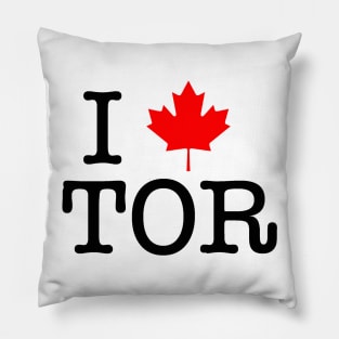 I Maple Leaf Toronto (Black Lettering) Pillow