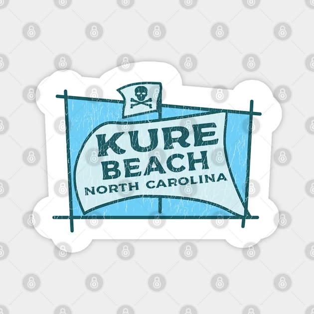 Kure Beach North Carolina Vintage Style Pirate Flag Sailing Magnet by TravelTime