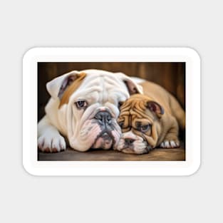 English Bulldog Cat Pet Animal Beauty Warm Cuddle Caring Magnet