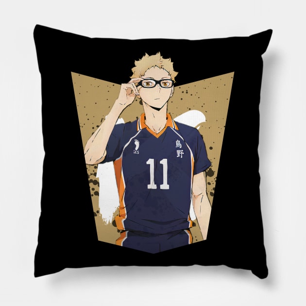 Haikyuu!!: Kei Tsukishima Ink Design Pillow by InalZ