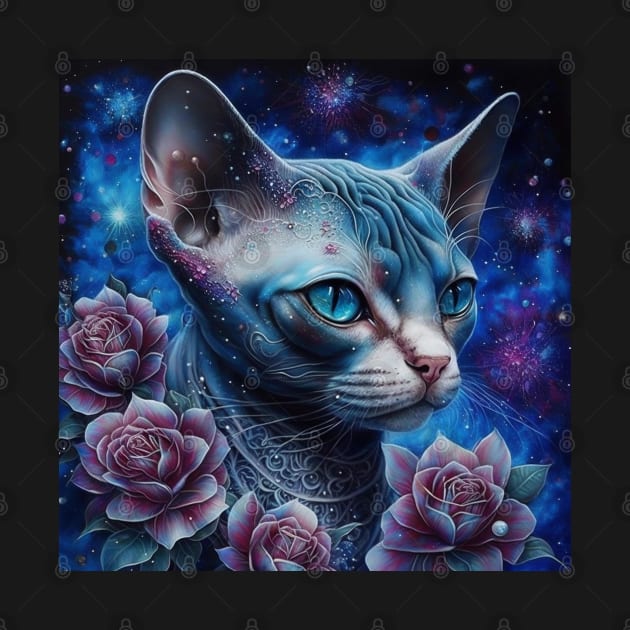 Blue Galaxial Sphynx by Enchanted Reverie