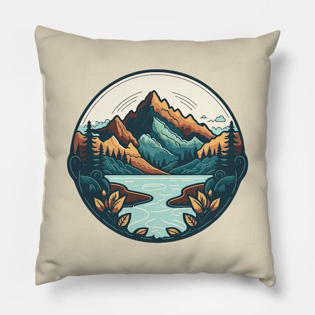 Outdoors Adventure Pillow by kangaroo Studio