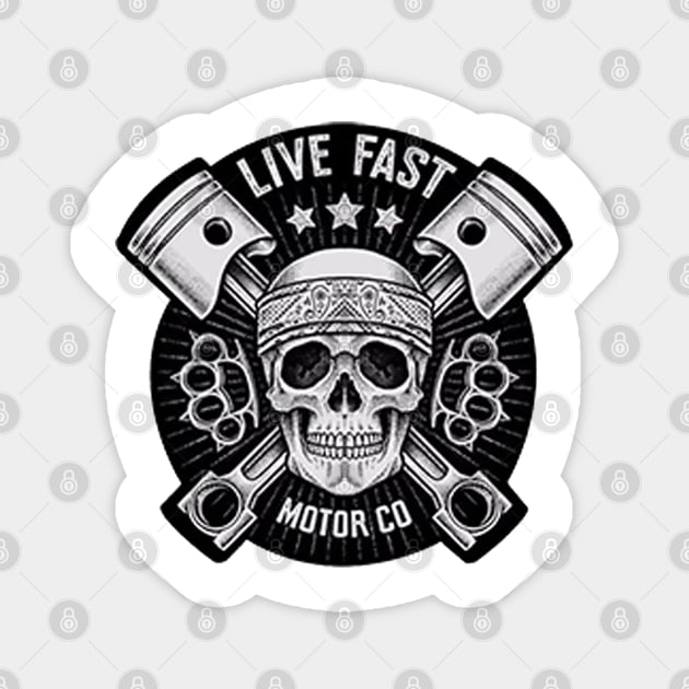 Motor Head - Live Fast Magnet by  The best hard hat stickers 