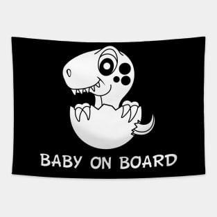 Baby on board cute dino Tapestry