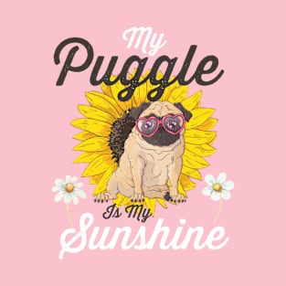 Puggle and Sunflowers Dog Lover Gifts For Women and Girls T-Shirt