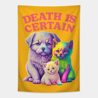 Death Is Certain / Existentialist Meme Design Tapestry