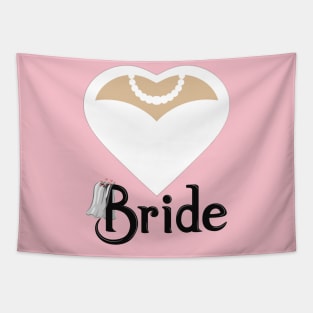 Bride T-Shirt Bride With Bow Tie Tee Shirt Bachelor Party T-Shirt Tapestry