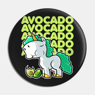 Cute Unicorn Eating Avocado Kawaii Neko Anime design Pin