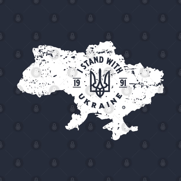 I Stand with Ukraine, map of ukraine by Yurko_shop