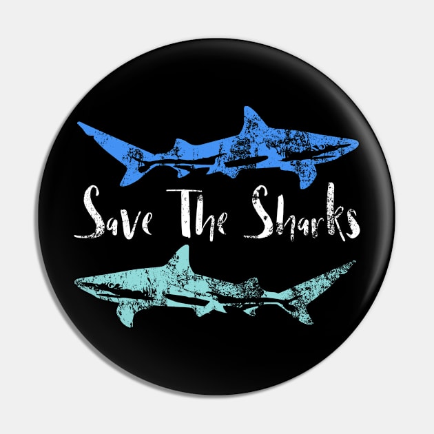 Save The Sharks Pin by Lin Watchorn 