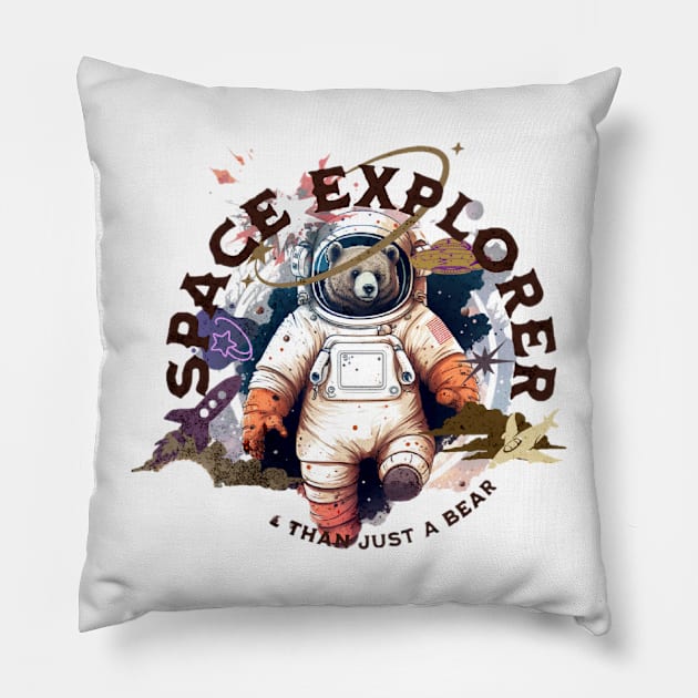 Space explorer bear - part-time pet tshirt Pillow by Art_dorabox