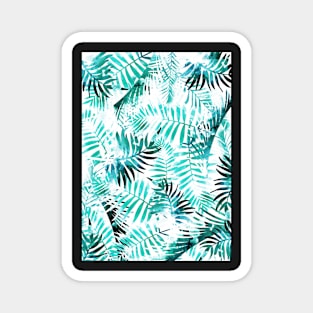 Palm leaves, Tropical print, Pattern, Print, Tropical, Bird, Pattern, Funny art, Modern art, Wall art, Print, Minimalistic, Modern Magnet