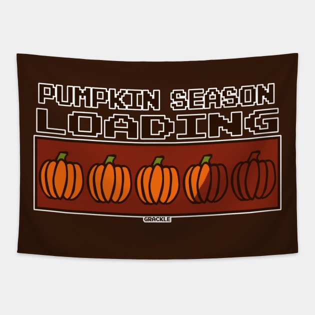 Pumpkin Season Loading Meter Tapestry by Jan Grackle