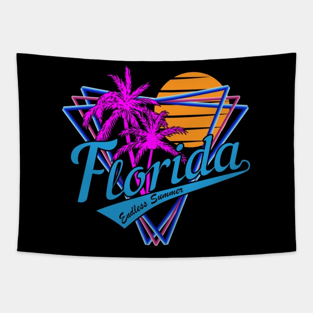 Retro 80s Style Fort Lauderdale Summer Beach Tapestry by Brobocop