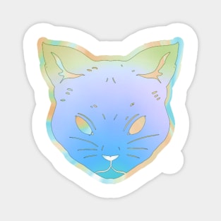 Cool Prismatic iridescent kitty cat Magnet