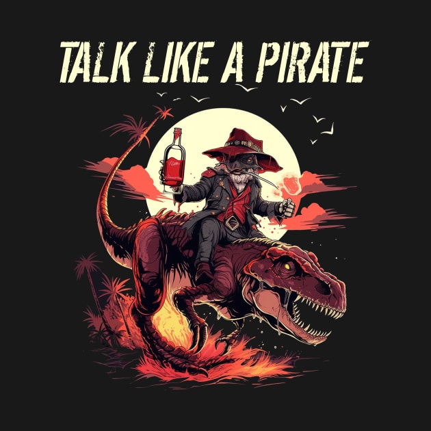 Pirate Riding Dinosaur Talk Like A Pirate Day by Pro Design 501