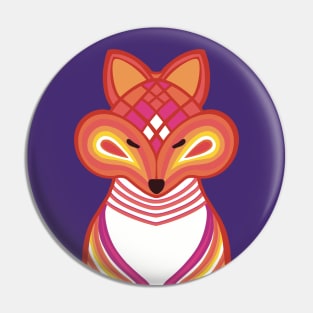 Fox with purple background Pin