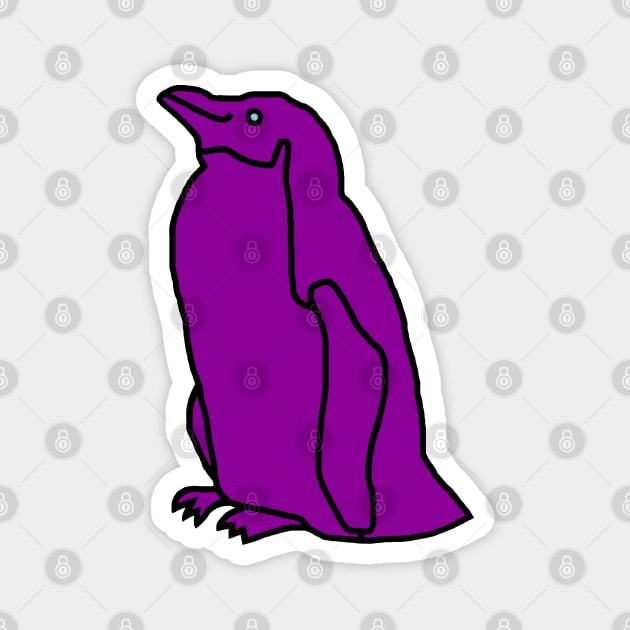 Purple Penguin Magnet by ellenhenryart