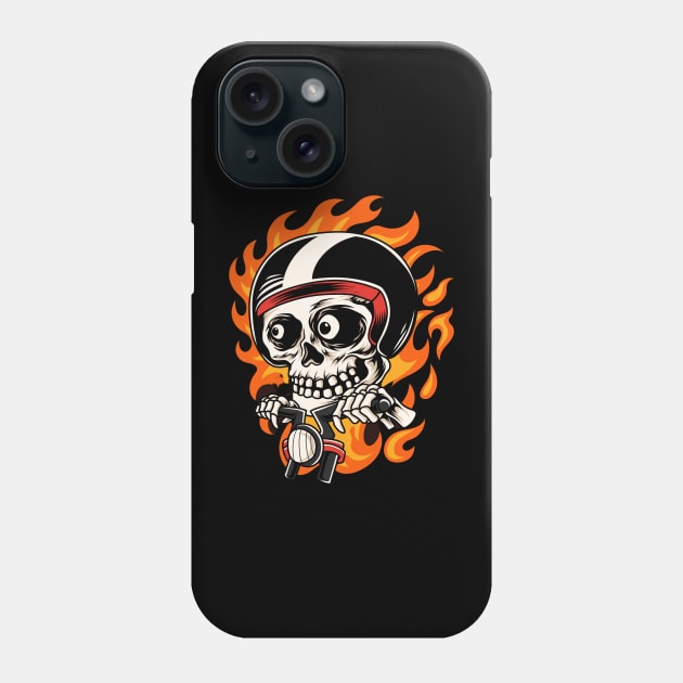 Skull head riding a bike Phone Case by snoddyshop