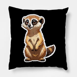 Meerkat Cute Illustration Pillow