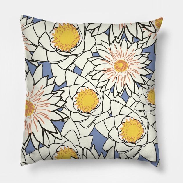 Daisy white flowers Pillow by Nezumi1998