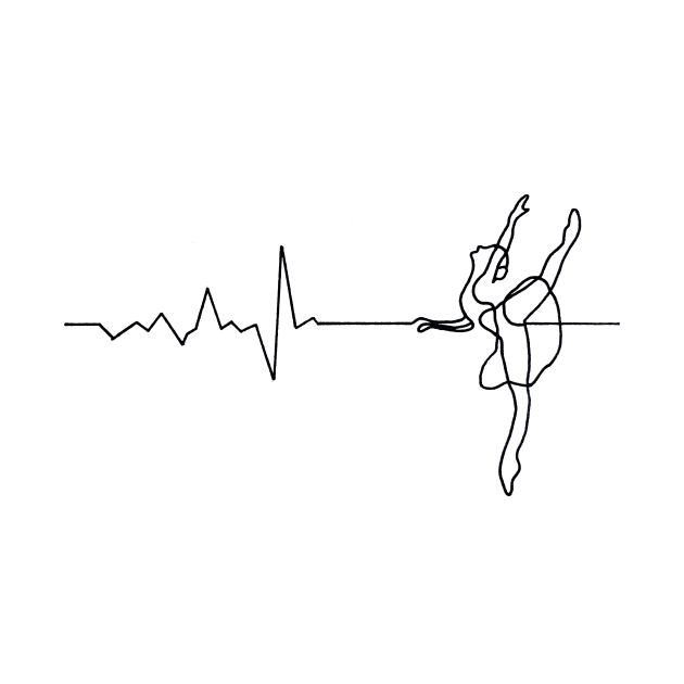 Ballerina | Ballet Dancer with heartbeat line by ZuskaArt