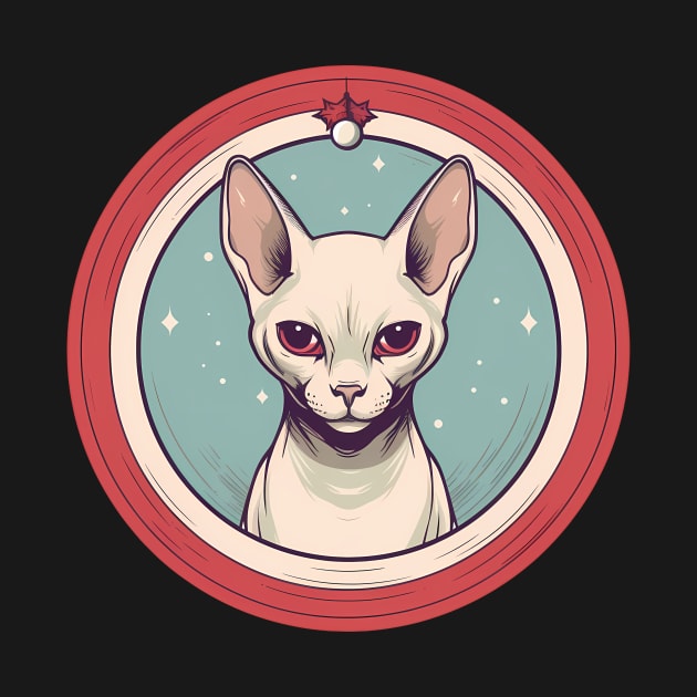 Sphynx Cat Xmas Ornament, Love Cats by dukito