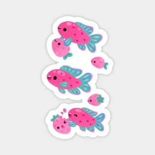 Strawberry peacock cichlid Magnet