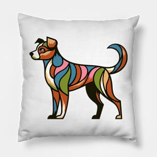 Pop art dog illustration. cubism illustration of a dog Pillow