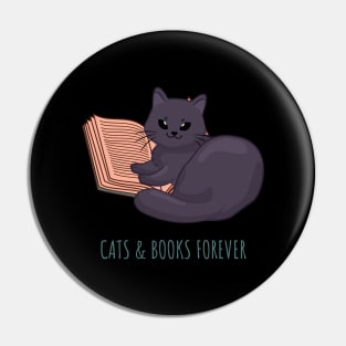 Easily Distracted by Cats and Books Pin