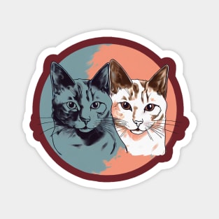 Couple of colourful cats Magnet