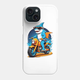 Motorbike Riding Shark Phone Case