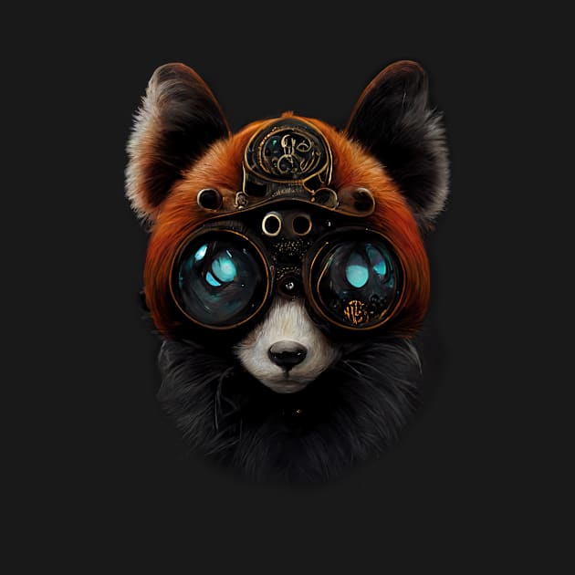 Steampunk Red Panda by DoubTech