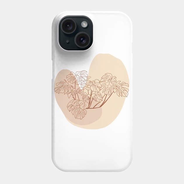 Bohemian Monstera Plant Illustration Phone Case by Gush Art Studio 1