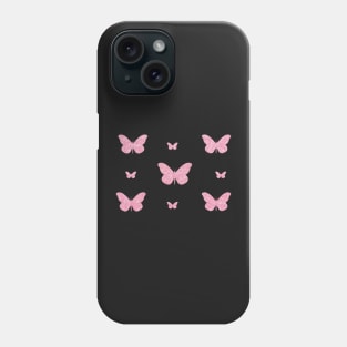 Pink Faux Glitter Butterflies Phone Case