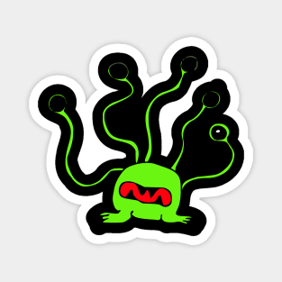 Alien creatures with five eyes Magnet