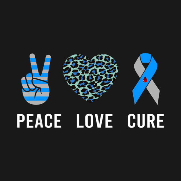 Disover Peace Love Cure T1D Diabetes Awareness - Diabetes Awareness T-Shirt