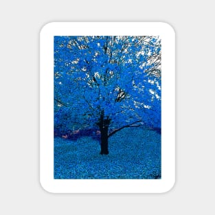 Blue Tree Abstract Magnet